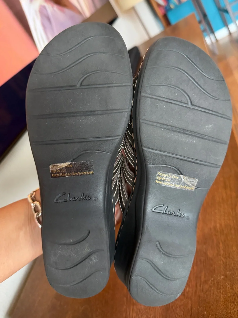 👉🏼LIKE NEW👈🏼 Clark’s Bendables Lexi Sycamore Slip-On Wedge Sandal Sz:7.5